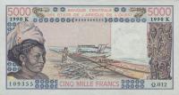 Gallery image for West African States p708Km: 5000 Francs